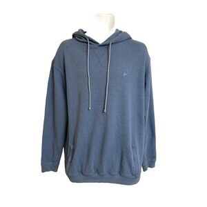 Cuffy's Cape Cod Men's L Large Blue Thermal Knit Hoodie Sweatshirt Cotton Blend